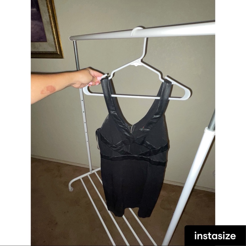 GUESS black sheer detailed bodycon dress